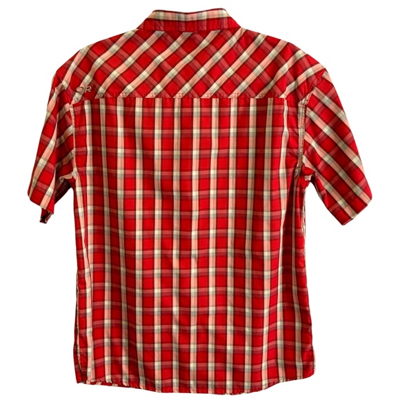 OUTDOOR RESEARCH Western Short Sleeve Plaid Casual Shirt Pearl Snaps Sz M - Picture 3 of 12